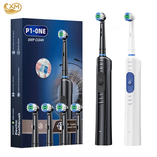 Electric Toothbrush Rotating Rechargeable Rotary Electric Toothbrush with Timer Electric Tooth Brush with 8 Brush