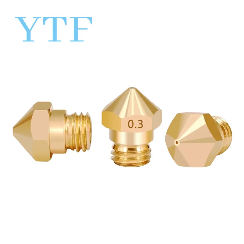 1-50PCS 3D Printers Parts MK10 Nozzle 0.2/0.3/0.4/0.5/0.6/ 0.8mm Copper M7 Threaded Part For Extrusion 1.75mm Filament Brass