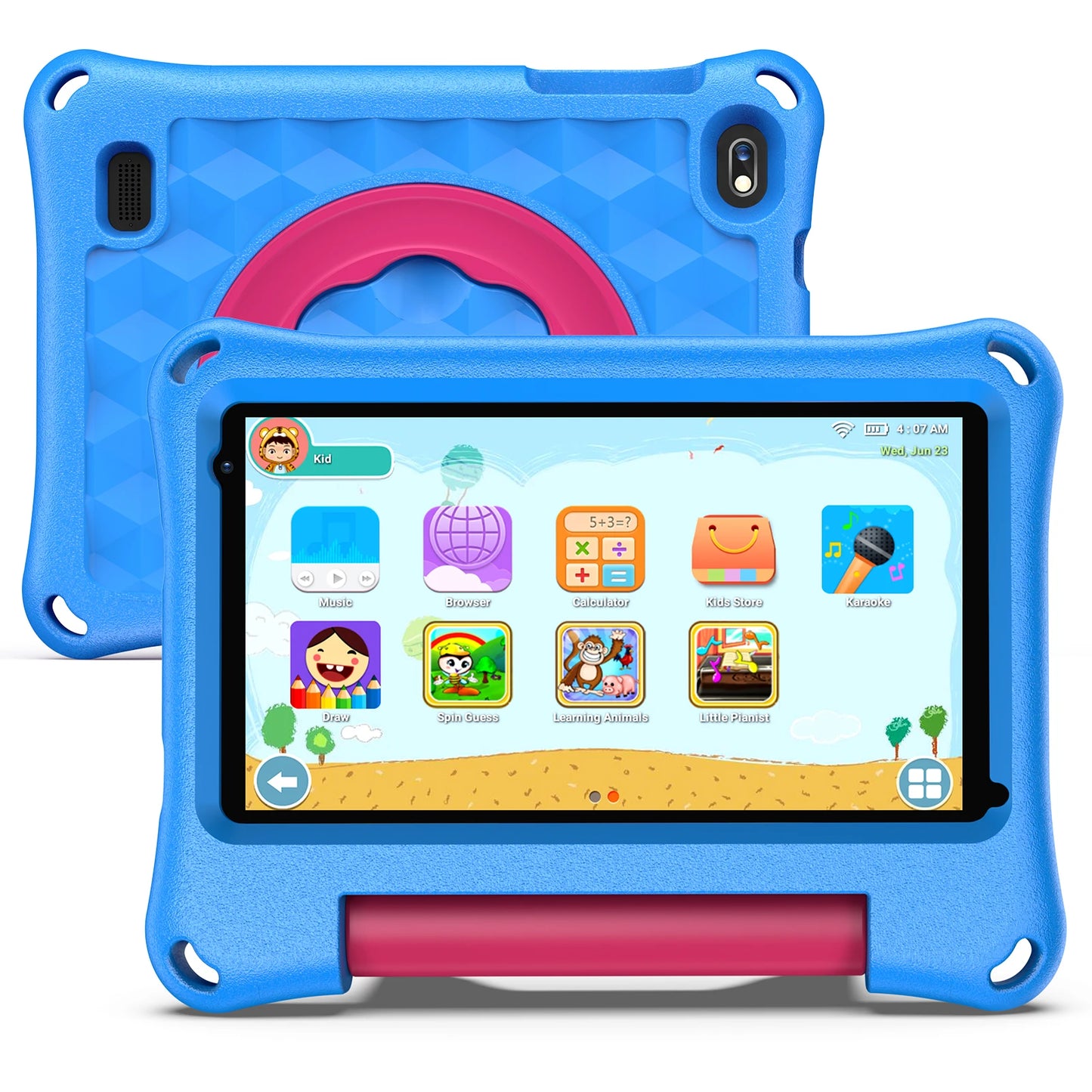 Kids Tablet 7 Inch tablet for toddlers, Android OS with 2 GB RAM and 32 GB storage, with WiFi, dual camera, child safety mode