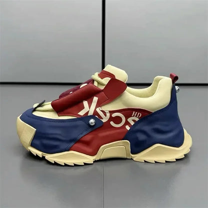 Platform Sneakers for Mens Fashion Designer Casual Leather Shoes for Man Chunky Height Increased Mens Sneakers Zapatillas Hombre