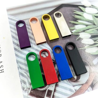 Metal USB 2.0 Flash Drive Pendrive 16GB 32GB 64GB High Speed Memory Stick U Disk 128GB Key Ring Gift 8GB