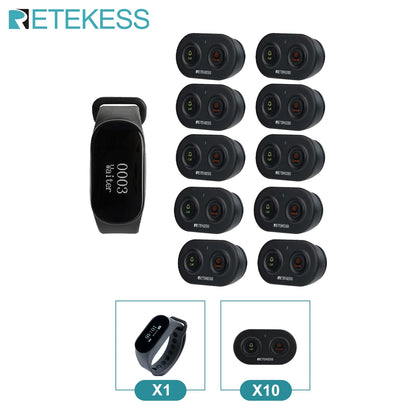 Retekess Restaurant Pager Wireless Waiter Calling System TD112 Waterproof Watch Receiver TD036 Call Buttons For Cafe Bar Club