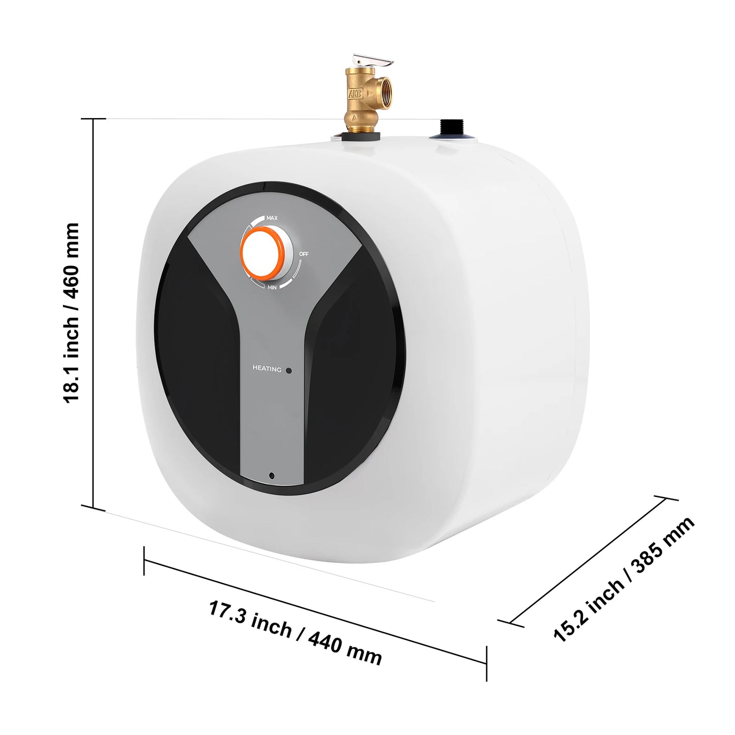 SucceBuy Electric Mini-Tank Water Heater 1440W Hot Water Boiler Storage for Kichen Bathroom Restaurant Shelf Wall Floor Mounted