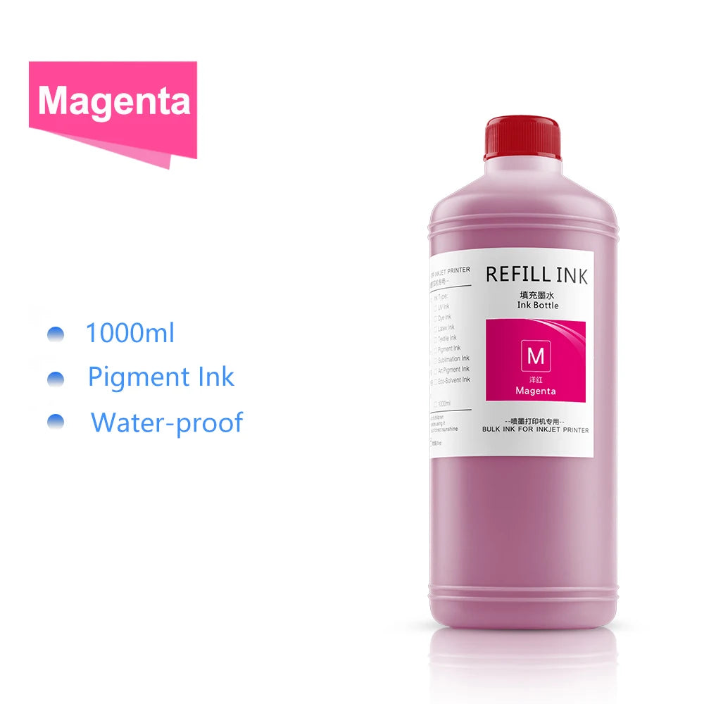 1000ml Pigment Ink For Epson T9451 T9481 T9441 T902XL WF-C5210 WF-C5710 WF-C5290 WF-C5790 WF-C869Ra PX-S884 Printer Waterproof