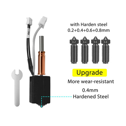 For Anycubic Kobra 3 V2 hotend 0.4mm Hardened Steel Brass Nozzle, Kobra 3 V2 Combo Accessories