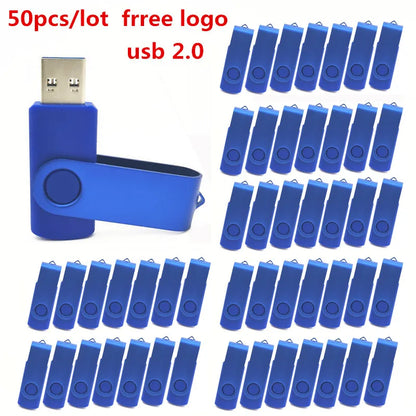 50pcs/lot Metal Usb Flash Drive 128GB Pendrive 64gb Cle High Speed Memoria Usb Stick 32GB 16GB 4GB Pen Drive Free Custom Logo