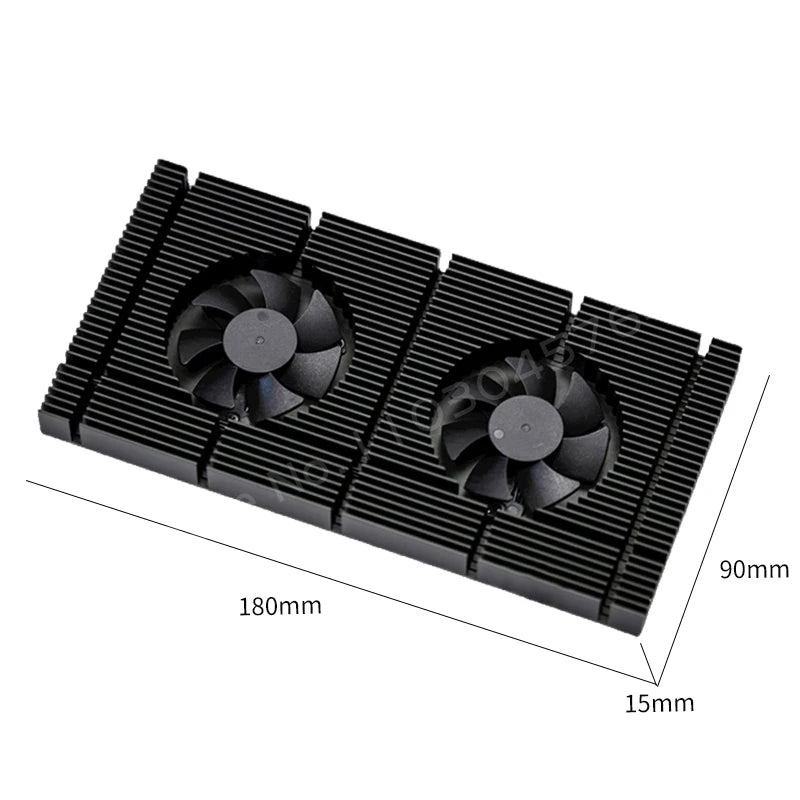 Graphics Card GPU Backplate Cooling Radiator For RTX 3090 4090 Backplane Memory VRAM Heatsink 2X PWM Fan VGA Backboard Cooler