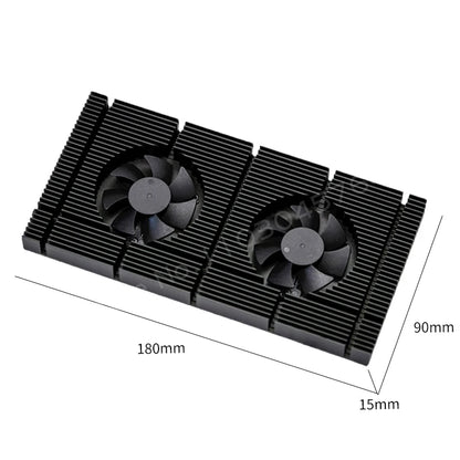 Graphics Card GPU Backplate Cooling Radiator For RTX 3090 4090 Backplane Memory VRAM Heatsink 2X PWM Fan VGA Backboard Cooler