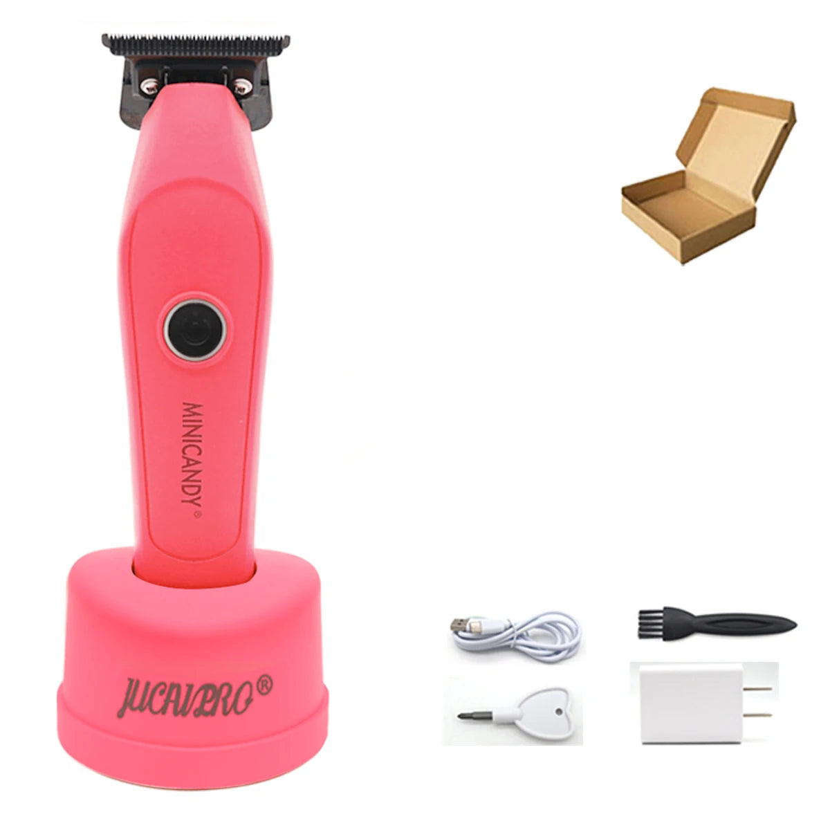 JUCAI MINICANDY JC08 Men's Hair Clipper DLC Zero Gapped Brushless Motor with Base Charger Professional Trimmer Finishing Machine
