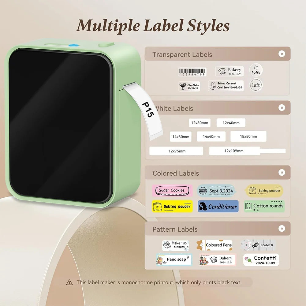 Marklife Thermal Label Printer D110 B21 P15 Mini Protable Bluetooth Adhesive Label Printer Maker For Gift/Diy Creative/Marking