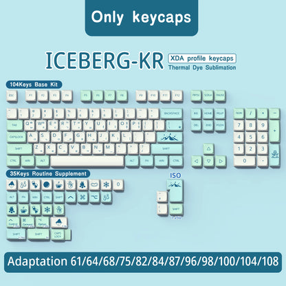 Iceberg XDA Profile keycaps Brazilian Korean Japanese Russian Spanish French ISO Enter PBT keycap For Mechanical Keyboard GK61