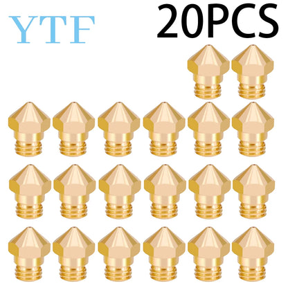 1-50PCS 3D Printers Parts MK10 Nozzle 0.2/0.3/0.4/0.5/0.6/ 0.8mm Copper M7 Threaded Part For Extrusion 1.75mm Filament Brass