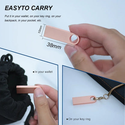 JASTER Metal USB 2.0 Flash Drives 128GB High Speed Pen Drive 64GB 32GB with Key Chain Memory Stick 16GB Creative Gift USB Stick
