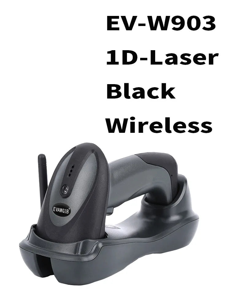 EVAWGIB 3-in-1 Barcode Scanner Handheld 1D/2D/QR Bar Code Reader Support BT 2.4G Wireless USB Wired Connection for Supermarket