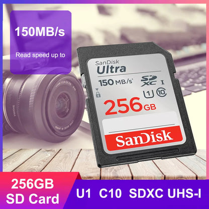 SanDisk Memory Card Extreme SD Card 4K UHD 32GB SDHC 64GB 128GB 256GB SDXC C10 U3 V30 up to 180M/s For 1080p 3D Full HD Camera