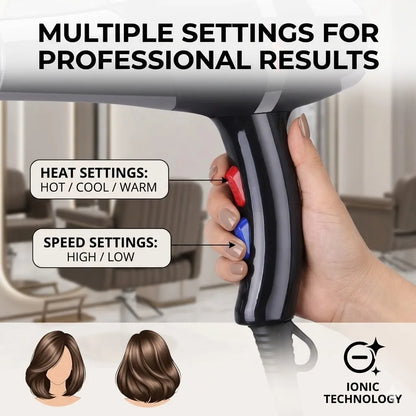 Hair Dryer Professional Powerful Hair Dryer Fast Heating Hot And Cold Adjustment Ionic Air Blow Dryer with Air Collecting