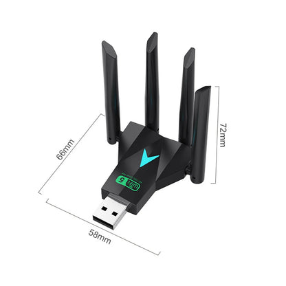 Dual Band 1300Mbps / 600M WiFi USB Adapter 2.4G/5Ghz Wi-Fi Dongle 802.11AC 4-Antenna Wireless Receiver For PC/Laptop Driver Free