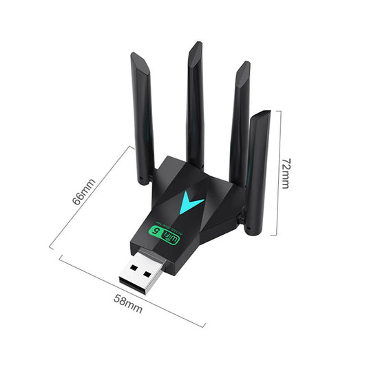 Dual Band 1300Mbps / 600M WiFi USB Adapter 2.4G/5Ghz Wi-Fi Dongle 802.11AC 4-Antenna Wireless Receiver For PC/Laptop Driver Free