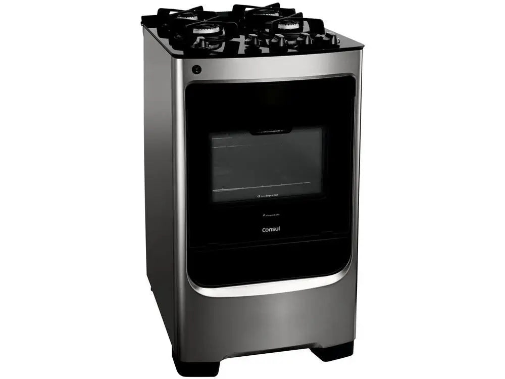 Consul 4-Burner Stainless Steel Gas Stove with Glass Top CFO4VARUNA-Dual Voltage
