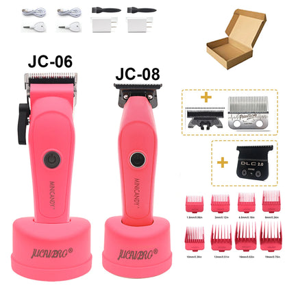 JUCAI MINICANDY JC08 Men's Hair Clipper DLC Zero Gapped Brushless Motor with Base Charger Professional Trimmer Finishing Machine