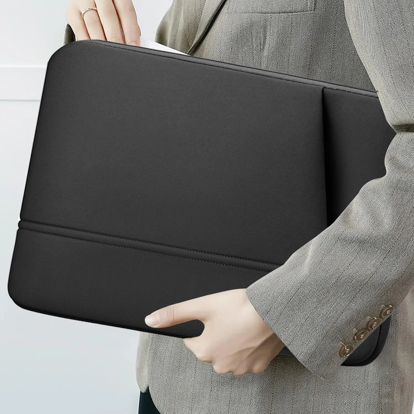 UPERFECT Polyester Laptop Sleeve Protective Case Vertical Style With Pocket Zipper For 13.3-18Inch Monitor Pad Tablet