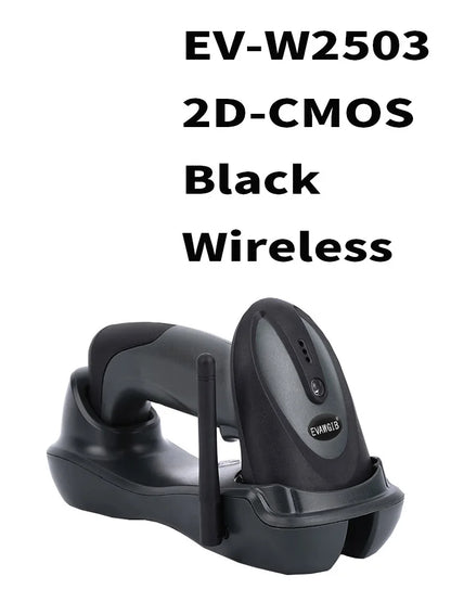 EVAWGIB 3-in-1 Barcode Scanner Handheld 1D/2D/QR Bar Code Reader Support BT 2.4G Wireless USB Wired Connection for Supermarket