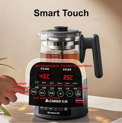 220V Health Kettle Temperature Control Pu'er Steam Teapot Baby 72h Constant Temperature Glass Milk Pot 1.5L Electric Kettle