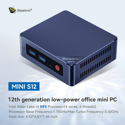 Beelink Mini S Mini S12 N95 Windows 11 Home Intel Gen N5095 8GB 256GB 12G 256G 1000M WiFi5 Desktop Gaming PC Computer
