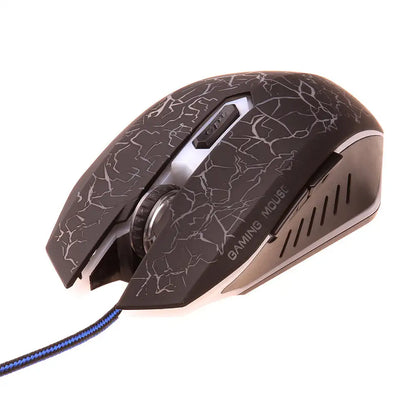 Protable Wired Gaming Mouse USB Port Ergonomic 2400 DPI Adjustable RGB Optical Comfortable Grip for Gaming Computer Accessories