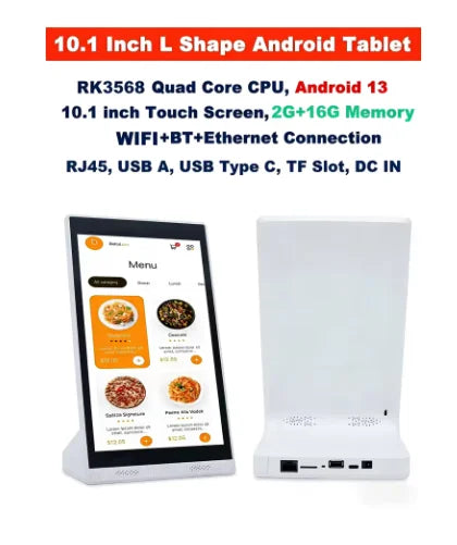 New Android 13 Vertical Screen Menu Machine, Portrait Touch Screen Ordering Kiosk, Customer Rating Device, Loyverse POS Terminal