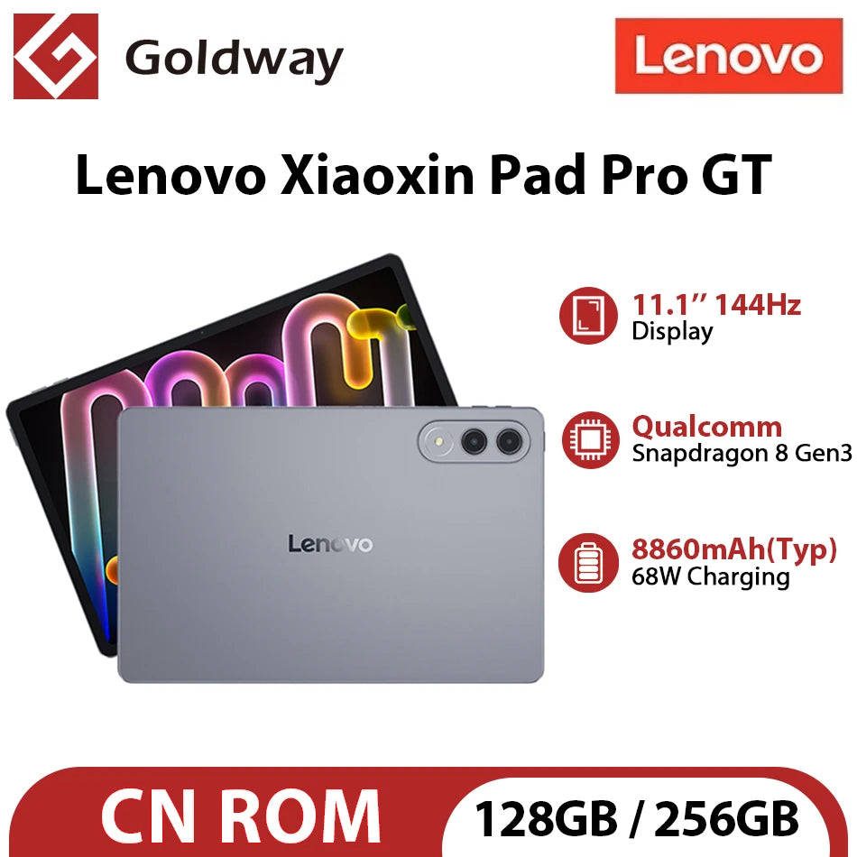 Lenovo Xiaoxin Pad Pro GT Tablet TB710FU 128GB 256GB ROM Snapdragon 8 Gen3 11.1'' 144Hz Display 8860mAh Battery Wifi Android Tab