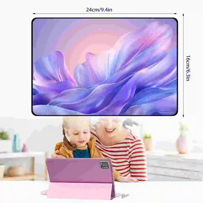 Android 15 10'' Tablet 8+128GB Ultra Slim Lightweight Kids Education Tablet with Full Set Keyboard Mouse Stylus Case Dual Speaker Home Office Tablet