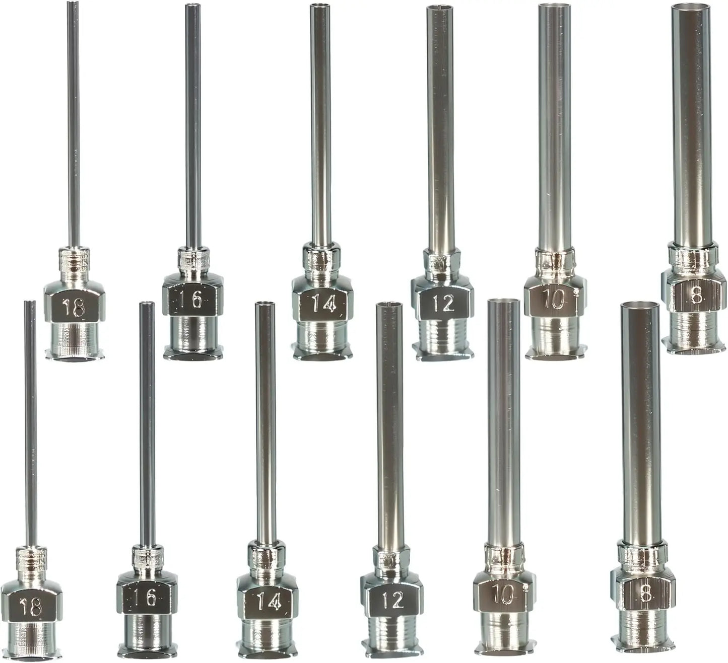 12PCS Stainless Steel Dispensing Adhesive Syringe Needle Tip Set for Large Space Precision Dispensing Equipment Tool