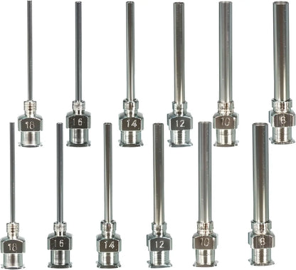 12PCS Stainless Steel Dispensing Adhesive Syringe Needle Tip Set for Large Space Precision Dispensing Equipment Tool