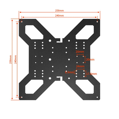 3D Printer Upgrade Y Axis Hot Bed Support Plate 3D Parts for 310mm Aluminum Heatbed Hotbed Platform compatibility Linear Rail