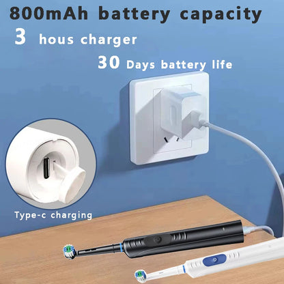 Electric Toothbrush Rotating Rechargeable Rotary Electric Toothbrush with Timer Electric Tooth Brush with 8 Brush