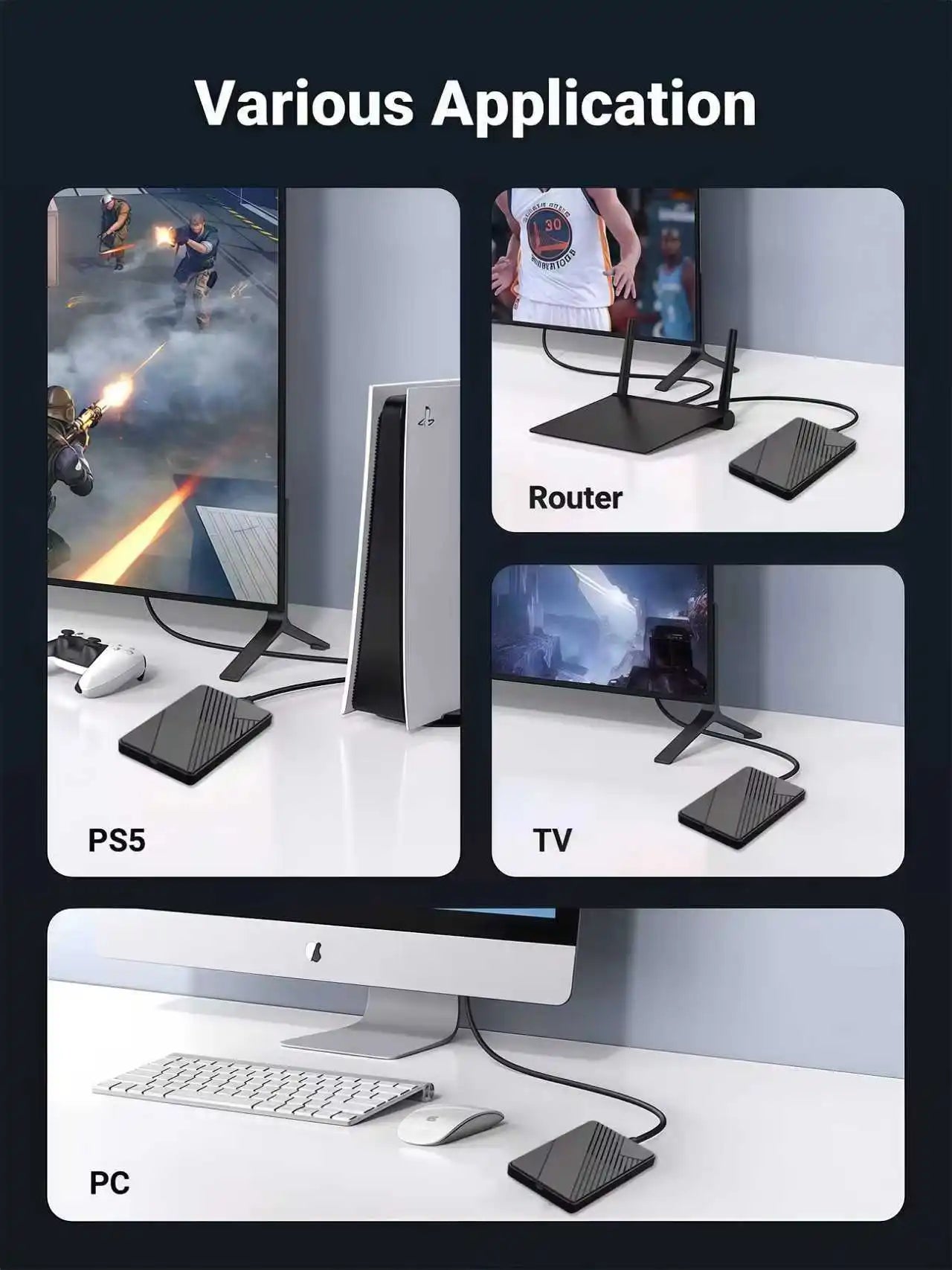 2.5 inch SATA to USB 3.0 External Hard Drive Enclosure Tool-Free 5Gbps SSD HDD Case Mobile Disk Box Support 6TB Laptop PC