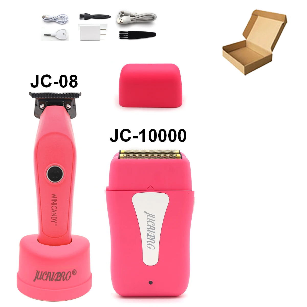 JUCAI MINICANDY JC08 Men's Hair Clipper DLC Zero Gapped Brushless Motor with Base Charger Professional Trimmer Finishing Machine