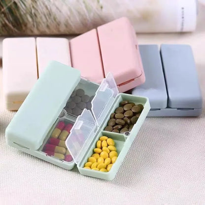 Portable 7-cell Pill Box, Independent Folding Double-layer Storage Box, Magnetic Seven-cell Pill Box