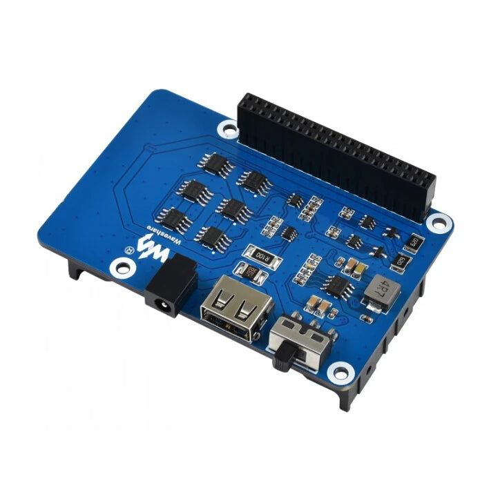 Waveshare Uninterruptible Power Supply UPS HAT for Raspberry Pi 4B/3B, Stable 5V Power Output，The 18650 batteries NOT included