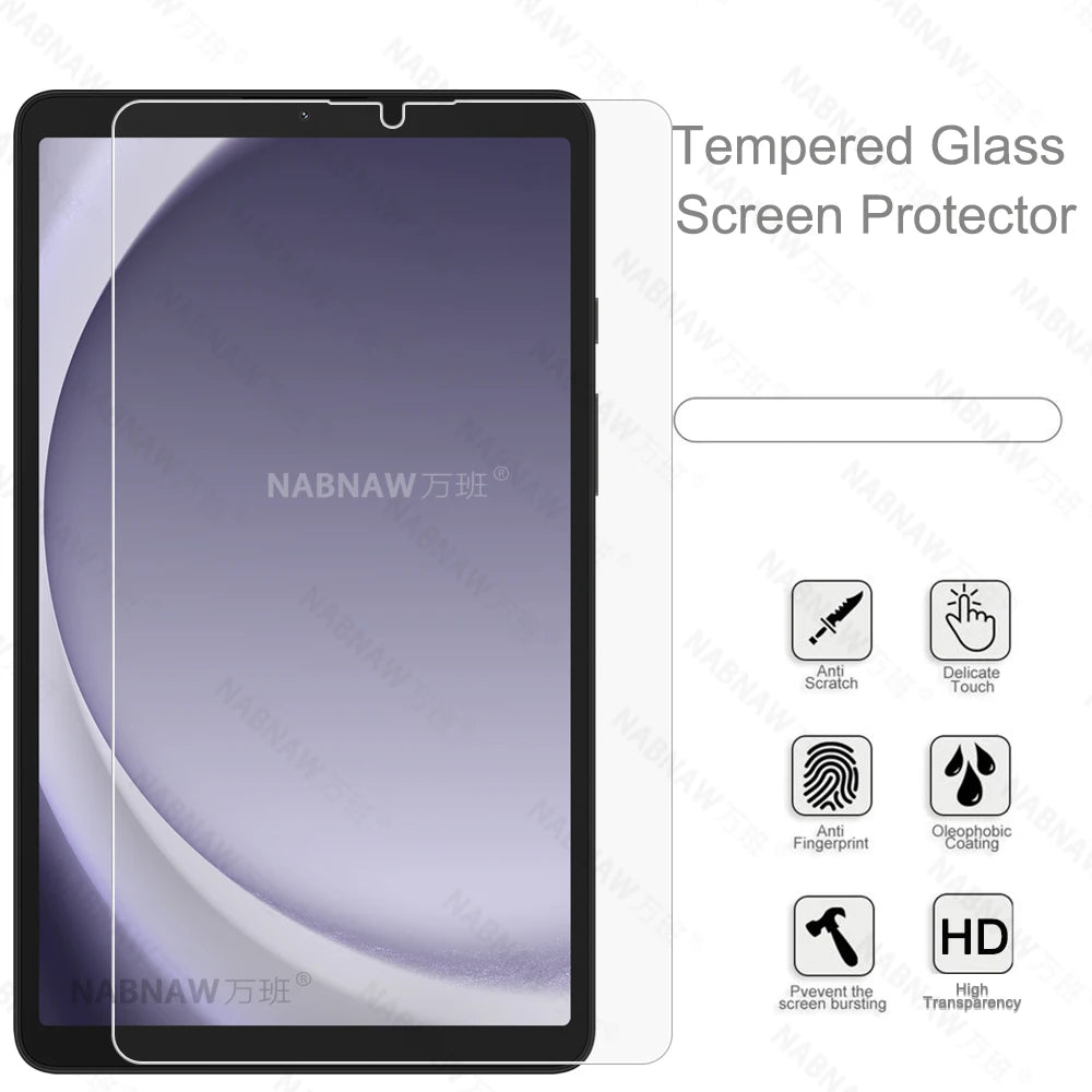 2 Packs HD Scratch Proof Screen Protector Tempered Glass For Samsung Galaxy Tab A9 8.7-inch SM-X110 SM-X115 Oil-coating Film