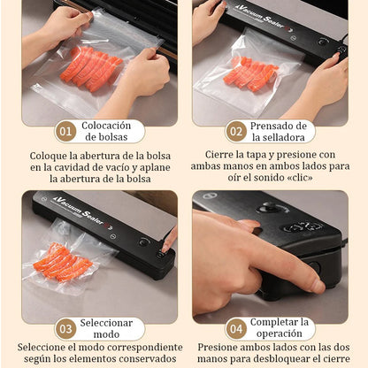 220V/110V Electric Vacuum Sealing Machine Food Saver with Vacuum Bag Link for Fresh Meat Snacks and Household Food Preservation