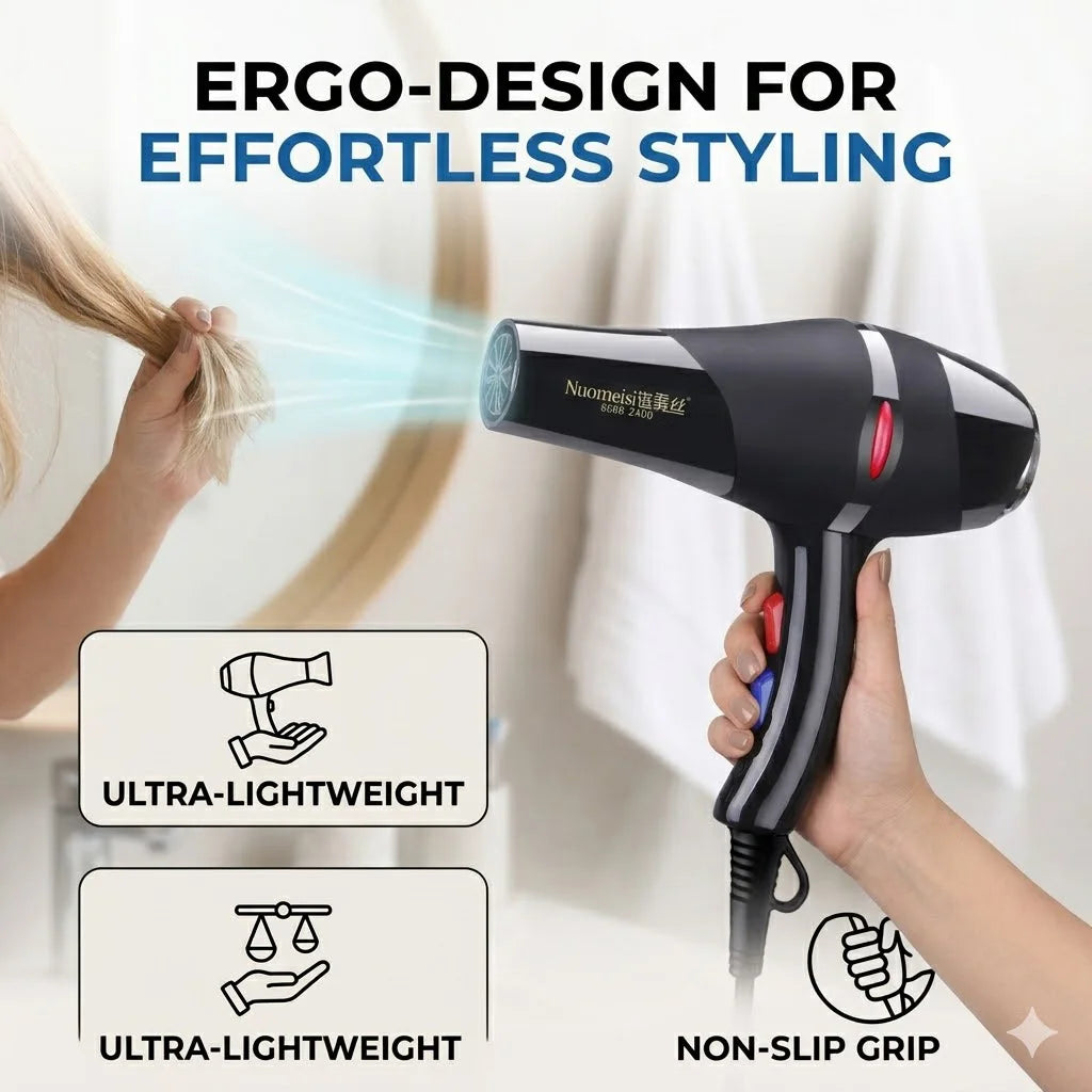 Hair Dryer Professional Powerful Hair Dryer Fast Heating Hot And Cold Adjustment Ionic Air Blow Dryer with Air Collecting