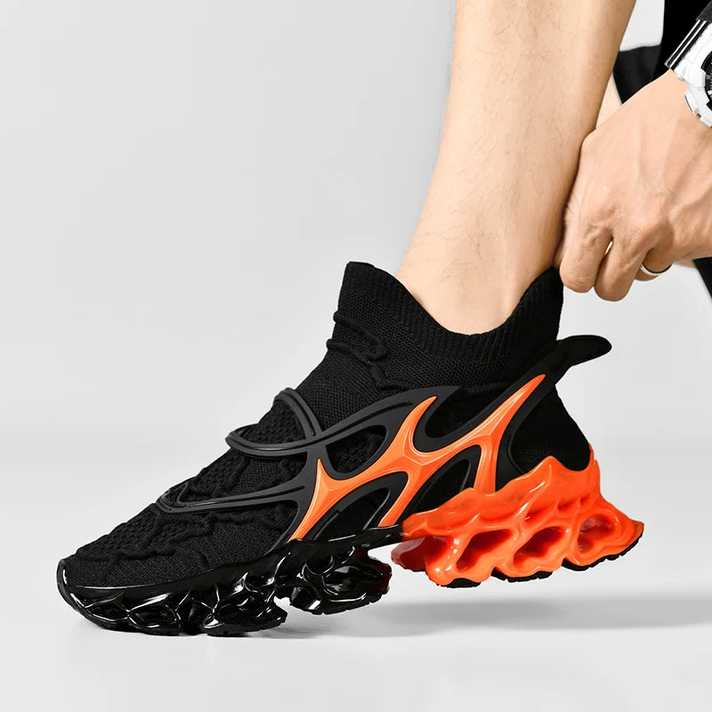 Men's Blade Type Shoes Breathable Shock Absorption Running Shoes  Non-Slip Shoes For Jogging Tennis Gym Casual Walking Sneakers