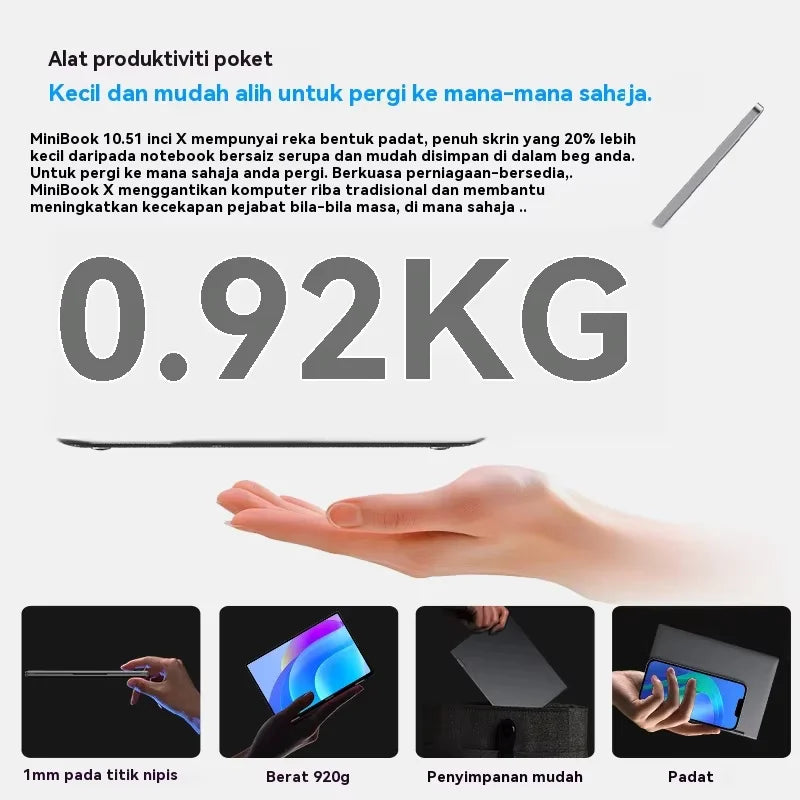 CHUWI MiniBook X Touch Screen Tablet Laptop 2-in-1 Intel N150 16GB LPDDR5 512G SSD  10.51'' 2K FHD Notebook WiFi6 Windows 11