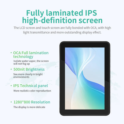 IXHUB 10.1" IP65 Waterproof PC Panel Android13 Linux Ubuntu 20.04 Industrial ALL in one Computer capacitive HMI IPS Touch Screen