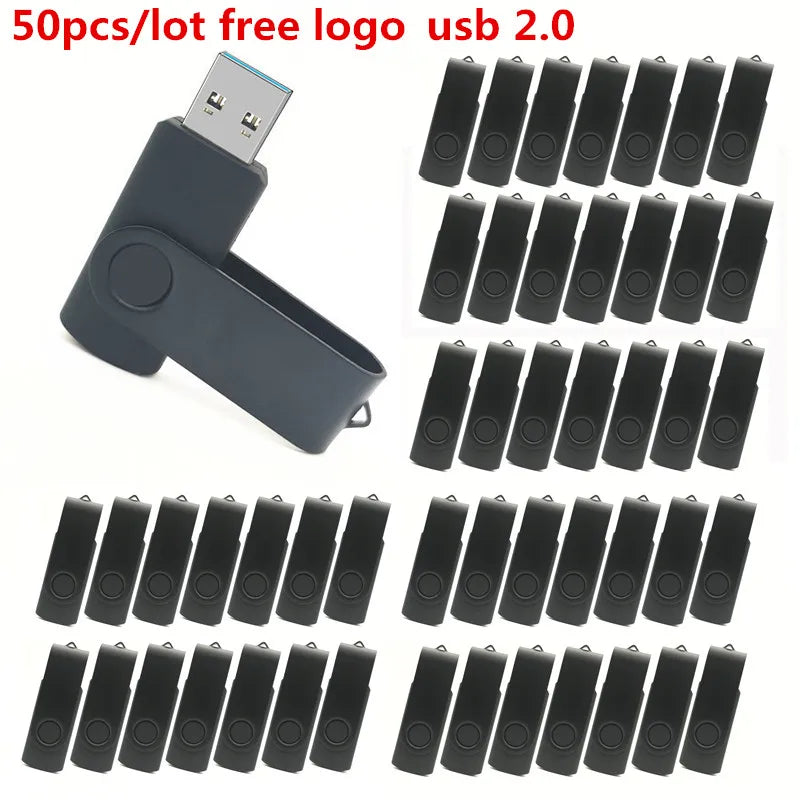 50pcs/lot Metal Usb Flash Drive 128GB Pendrive 64gb Cle High Speed Memoria Usb Stick 32GB 16GB 4GB Pen Drive Free Custom Logo