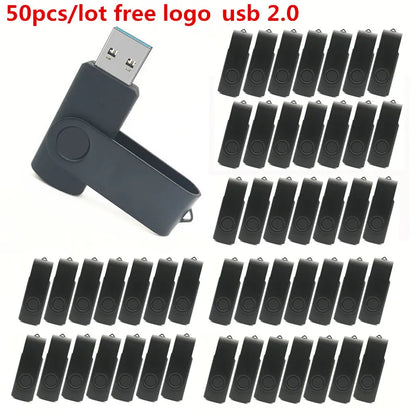 50pcs/lot Metal Usb Flash Drive 128GB Pendrive 64gb Cle High Speed Memoria Usb Stick 32GB 16GB 4GB Pen Drive Free Custom Logo