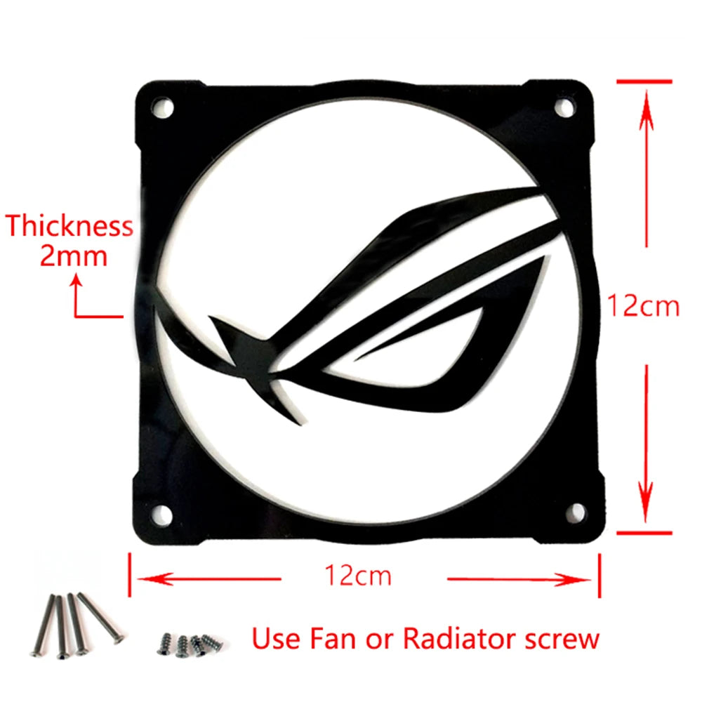 3Pcs/lot DIY 12cm*12cm Fan Radiator Grill Cover  Acrylic Fan Cover for 120mm Fan Cooling Logo for Computer Case Cooler