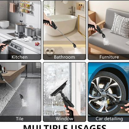 2500W 220V Handheld Steam Cleaner with Brush Heads Portable Home Pressurized High Temperature Cleaning Machine for Furniture Car